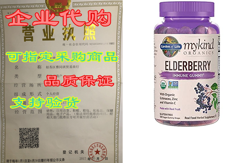 Garden of Life mykind Organics Elderberry Gummies- Immun