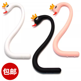 软胶网红立体天鹅脖子蛋糕装饰摆件白黑粉天鹅颈创意生日烘焙插件