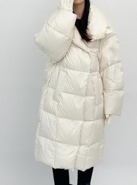 ease the label【立领长款羽绒服】90白鸭绒加长款设计感羽绒服