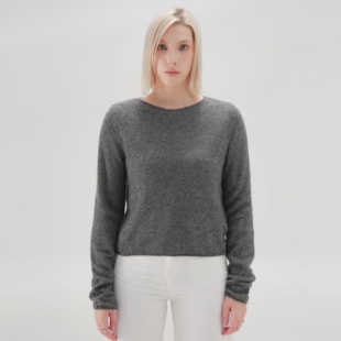 ease the label【羊绒短款套头衫】慵懒随性松弛感简约纸片人毛衣