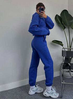 autumn long sleeved hoodie casual pants set 欧美休闲运动套装