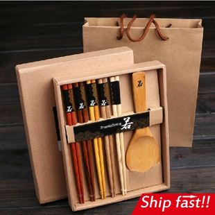 bamboo wooden chopsticks chinese gift souvenir spoon style