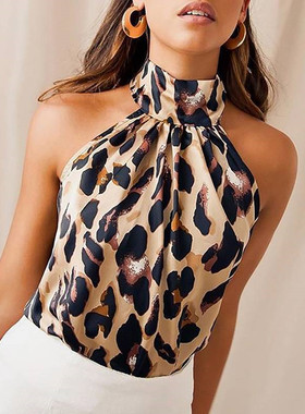 Sexy Off Shoulder Leopard Blouse Chiffon Women Tops Summer 2