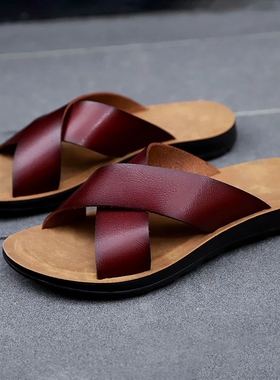 Slippers For Men Leather Slippers Flipflops Sandals Men 鞋