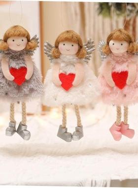 New Christmas Decorations Handmade Crafts Plush Angel Red