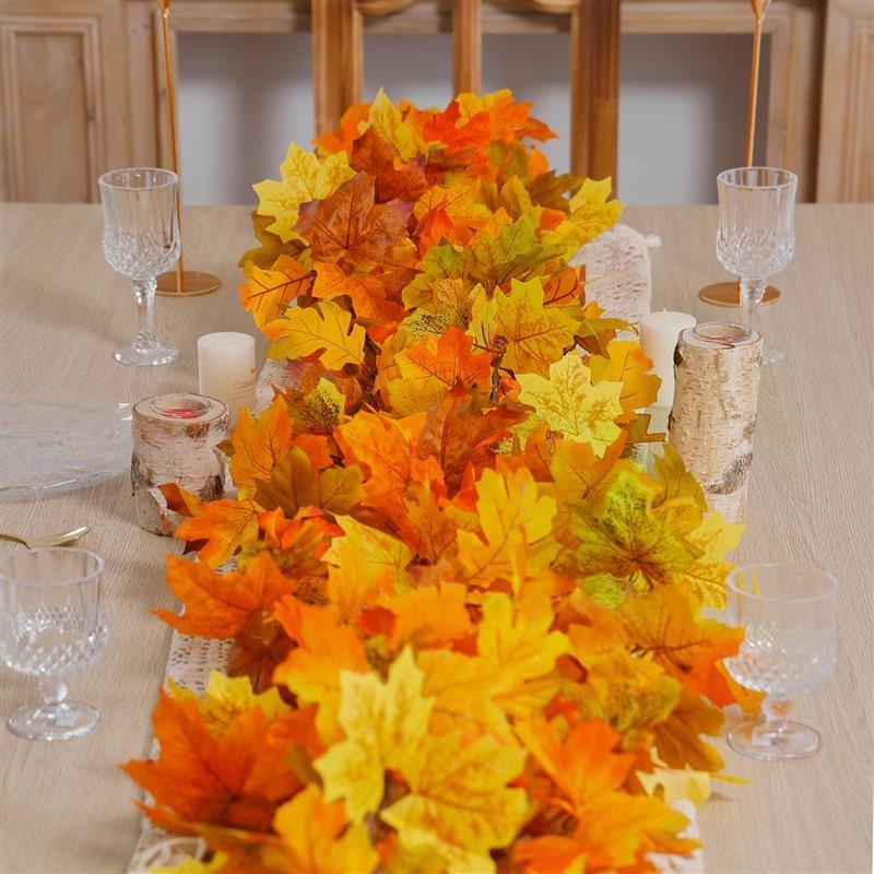 66.3in Artificial Maple Vine Leaves Autumn Decoration Garlan