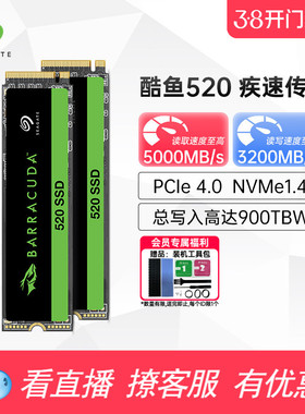 Seagate希捷m2固态硬盘1tb笔记本ssd台式电脑nvme高速酷鱼520/530