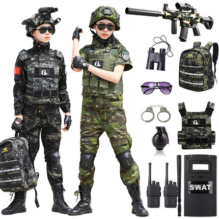 儿童迷彩服套装男童新式军训服秋冬户外特种兵装备冬令营表演服男