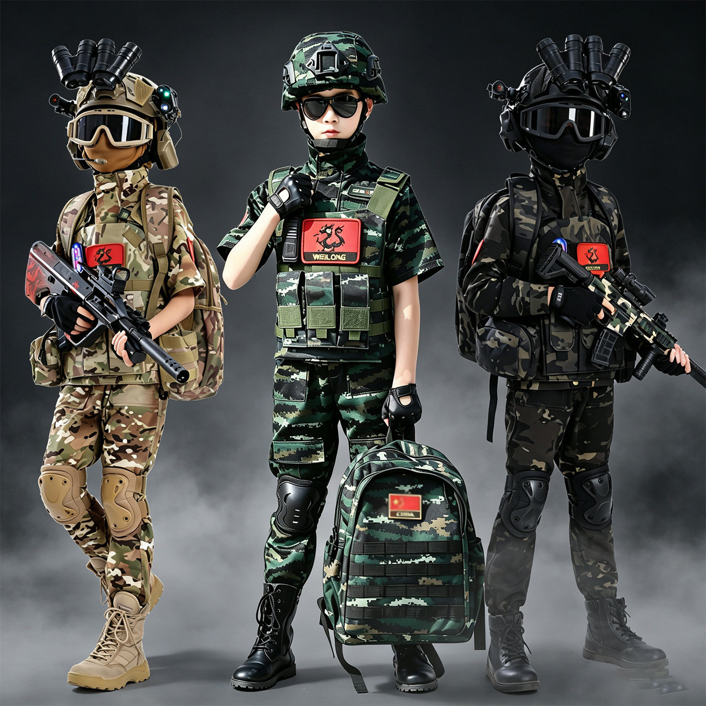 儿童迷彩服套装特种兵套装三角洲
