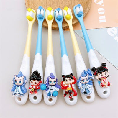 哪吒敖丙卡通儿童牙刷2-12岁宝小孩初学换牙乳牙训练软毛清洁护齿