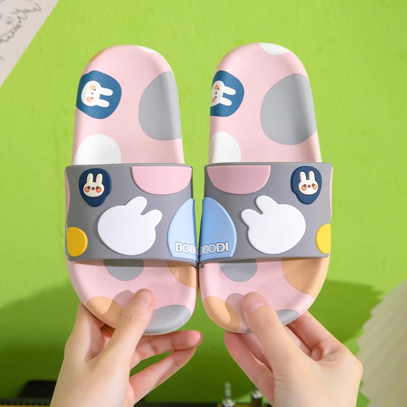 儿童拖鞋纯色室内居家兔子女孩卡通男孩可爱防滑宝宝女童外穿凉鞋