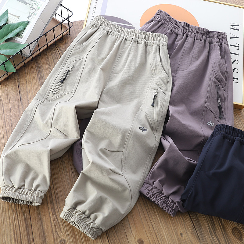 男童休闲裤子春夏秋季青少年款中大童儿童运动长裤男孩束口防蚊裤