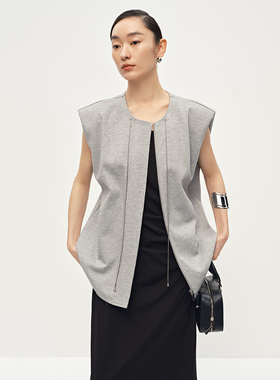 Dekashell/迪卡轩2025年夏季新款简约空气针织无袖短款外套女马甲