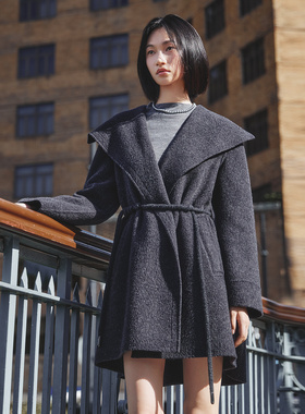 Dekashell/迪卡轩2025冬季新款绵羊毛大衣女中长款外套