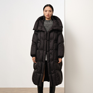 Dekashell/迪卡轩2025冬季新款长款羽绒服女连帽保暖外套