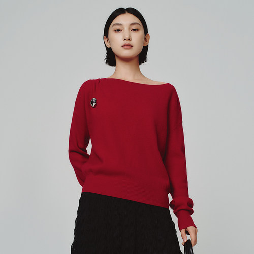 Dekashell/迪卡轩2025冬季新款女士针织衫圆领打底衫毛衣上衣