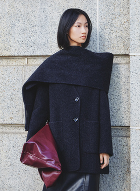 Dekashell/迪卡轩2025冬季新款羊毛呢大衣外套女上衣dp