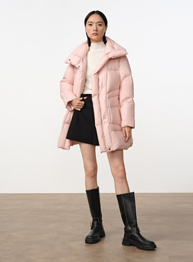 Dekashell/迪卡轩2025冬季新款羽绒服女中长款立领加厚保暖外套