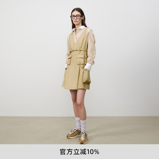 短款 echo春夏时尚 休闲风多口袋V领无袖 气质连衣裙女 工装 lost