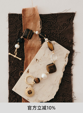 lost in echo2025冬季新款独特异域天然水晶玛瑙珍珠手链手串女