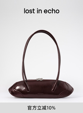 迪丽热巴同款lost in echo2025冬季新款质感牛皮法棍单肩腋下包