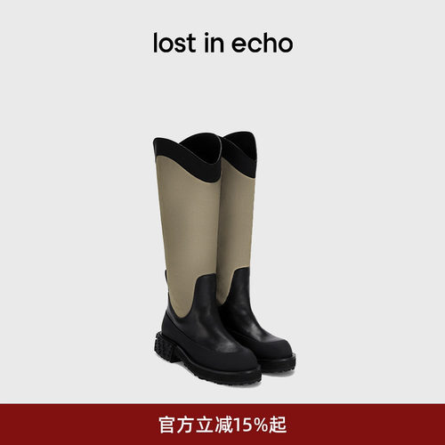 lostinechoV口显瘦厚底骑士靴