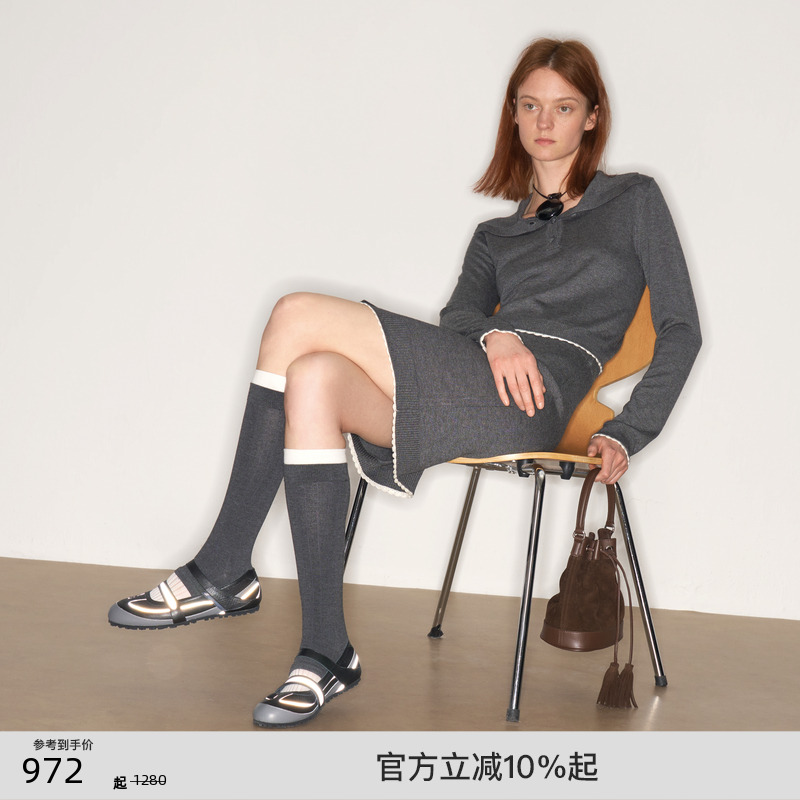 lostinecho羊绒针织衫半裙套装