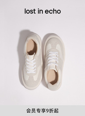 小蛮同款lost in echo2025冬季新款复古手工布洛克厚底休闲鞋女