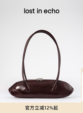迪丽热巴同款lost in echo2025冬季新款质感牛皮法棍单肩腋下包