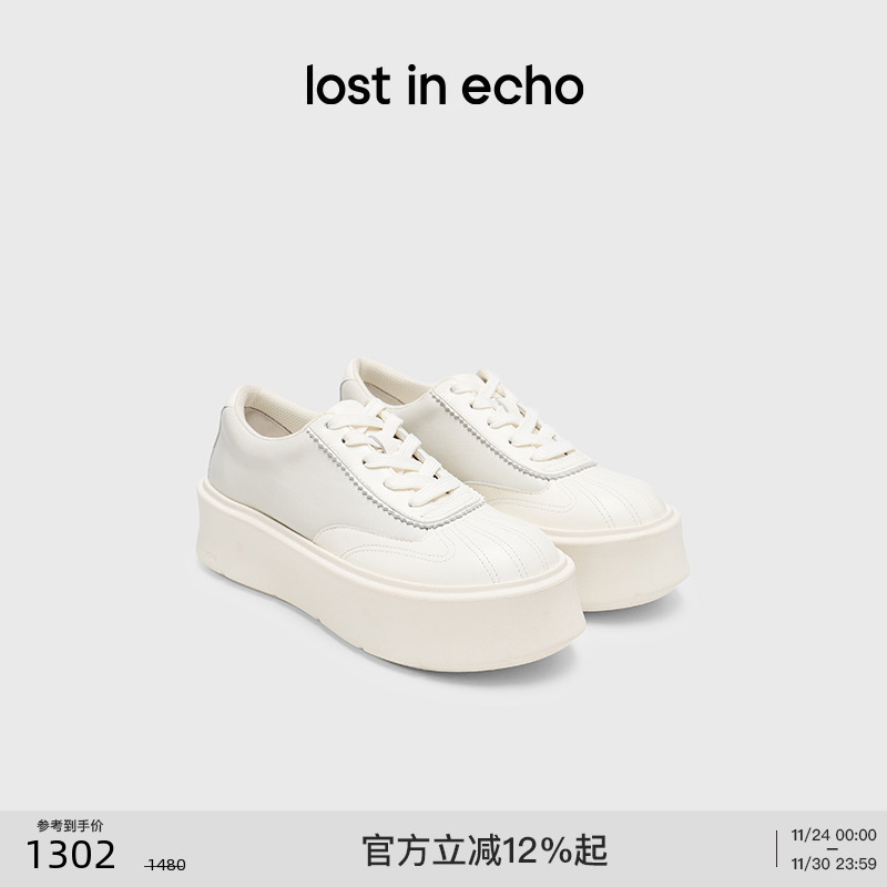 lostinecho时尚贝壳头厚底鞋