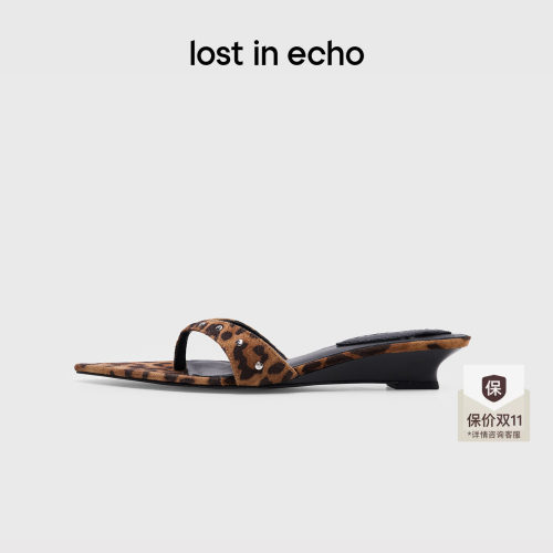 lostinecho尖头坡跟夹脚凉拖女