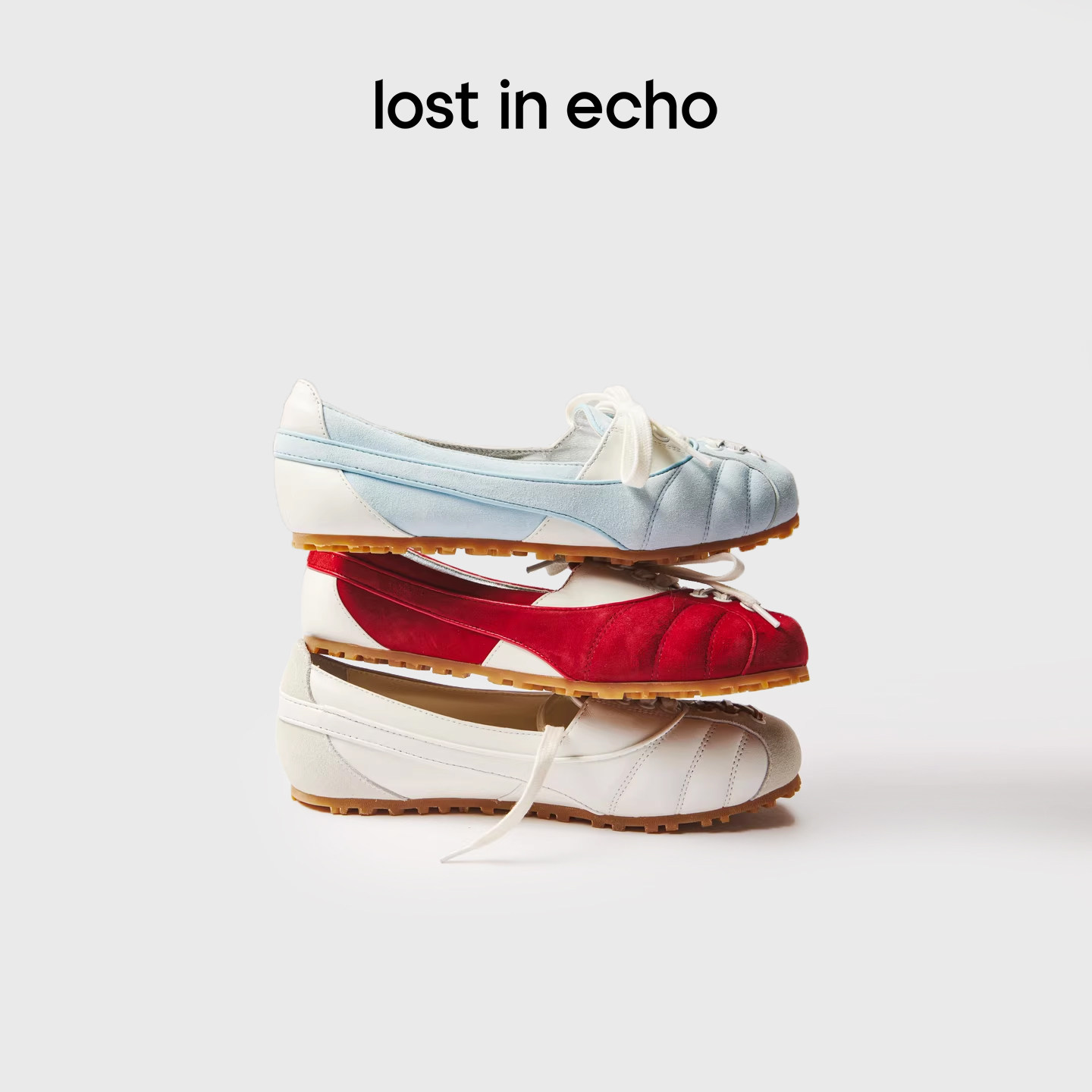 刘雯同款lost in echo新款浅口单鞋红色超轻软薄底运动芭蕾舞鞋