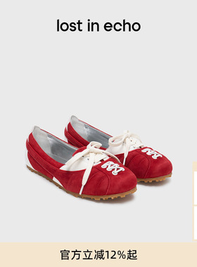 刘雯同款lost in echo新款浅口单鞋红色超轻软薄底运动芭蕾舞鞋