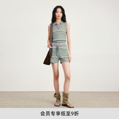 lostinecho撞色条纹毛织套装