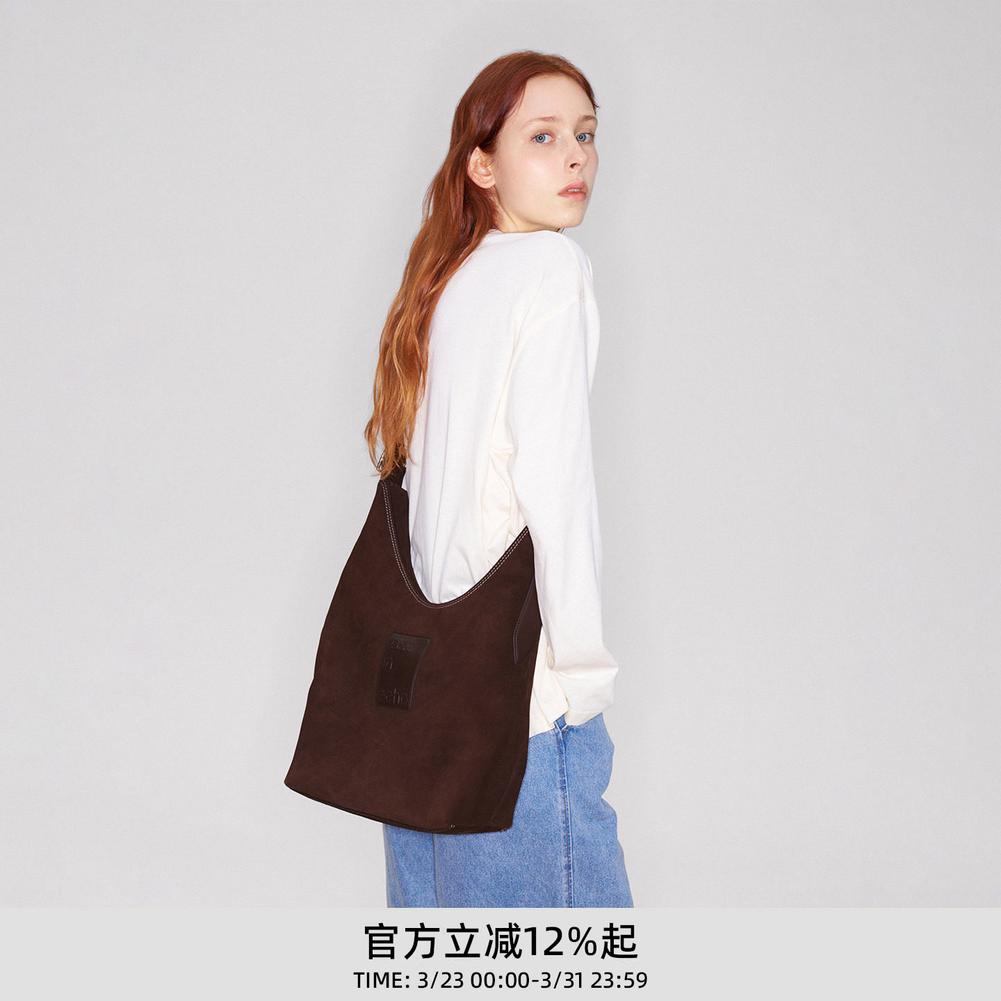 马君妍同款lost in echo春夏新款通勤超大帆布牛皮单肩斜