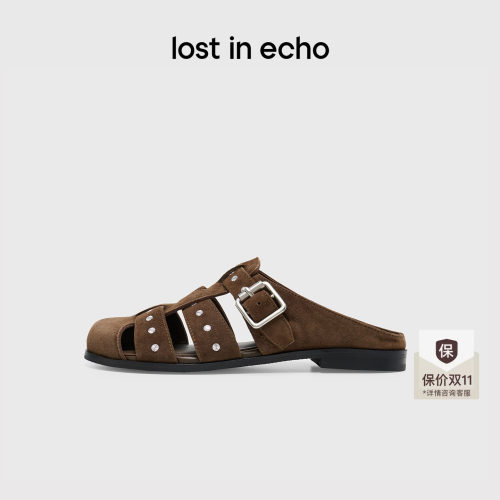 lostinecho铆钉包头拖渔夫拖鞋