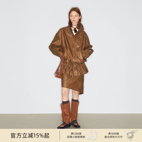 lostinecho复古机车风皮衣夹克