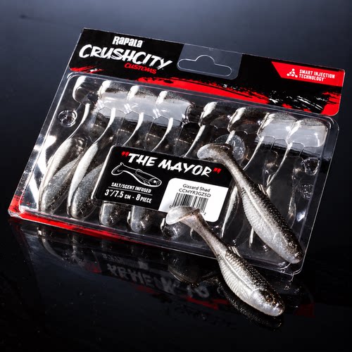 新品CrushCity狂口之城The Mayor市长经典桨尾T尾软饵8只装