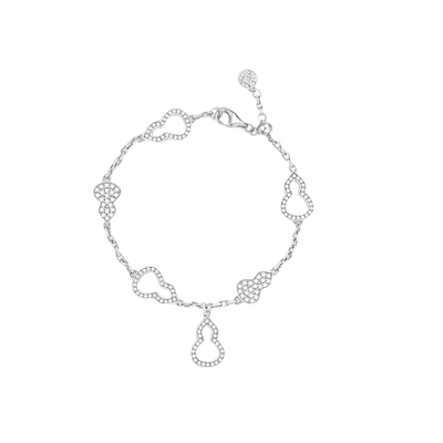 柏诗艾菲纯银满钻葫芦手链镂空新中式小众设计简单气质轻奢可调节