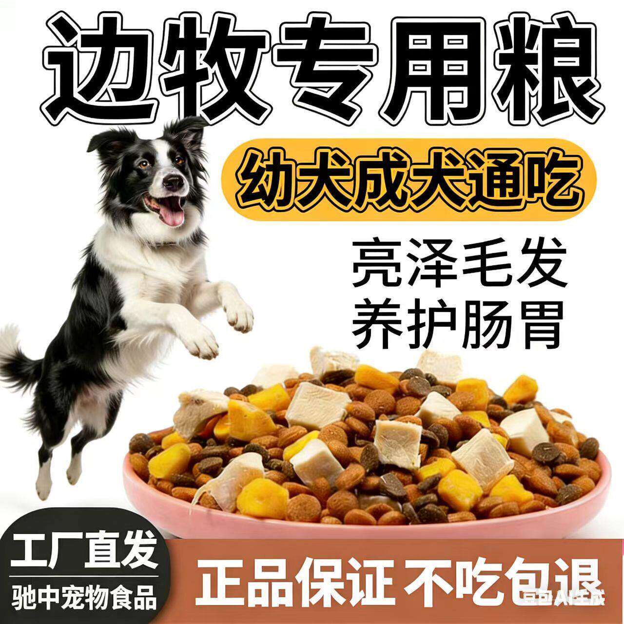 边牧专用狗粮边境大包装40斤1狗全价膨化粮