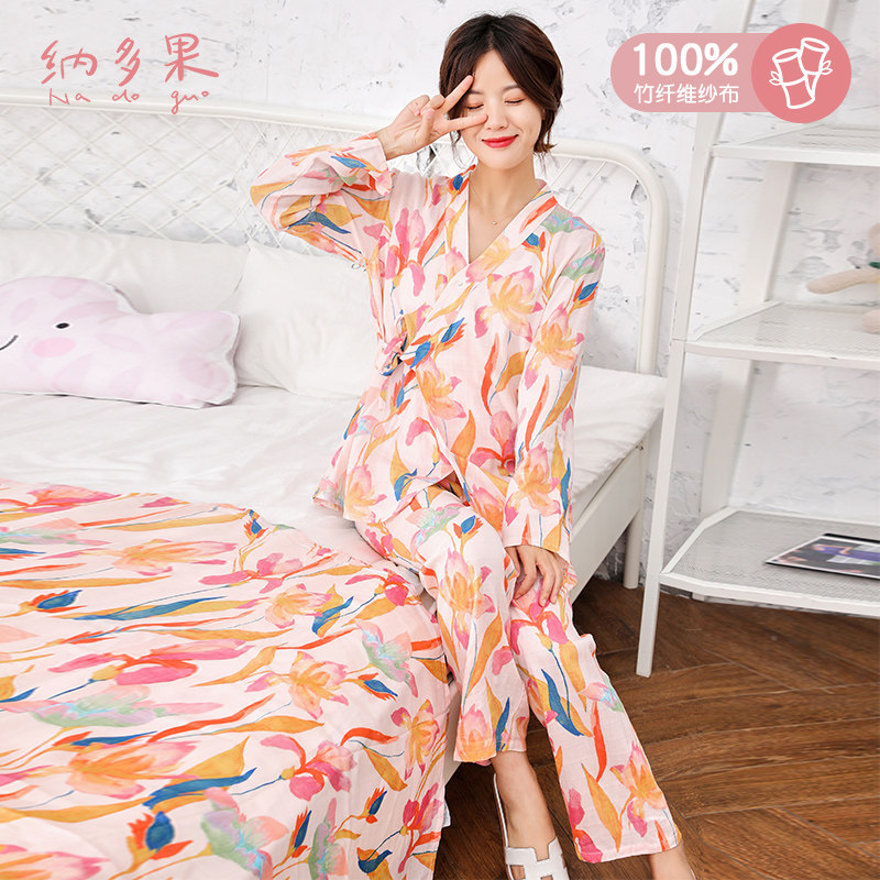 纳多果亲子和服睡衣套装和服一家三口日式泡澡服muslin纱布竹纤维
