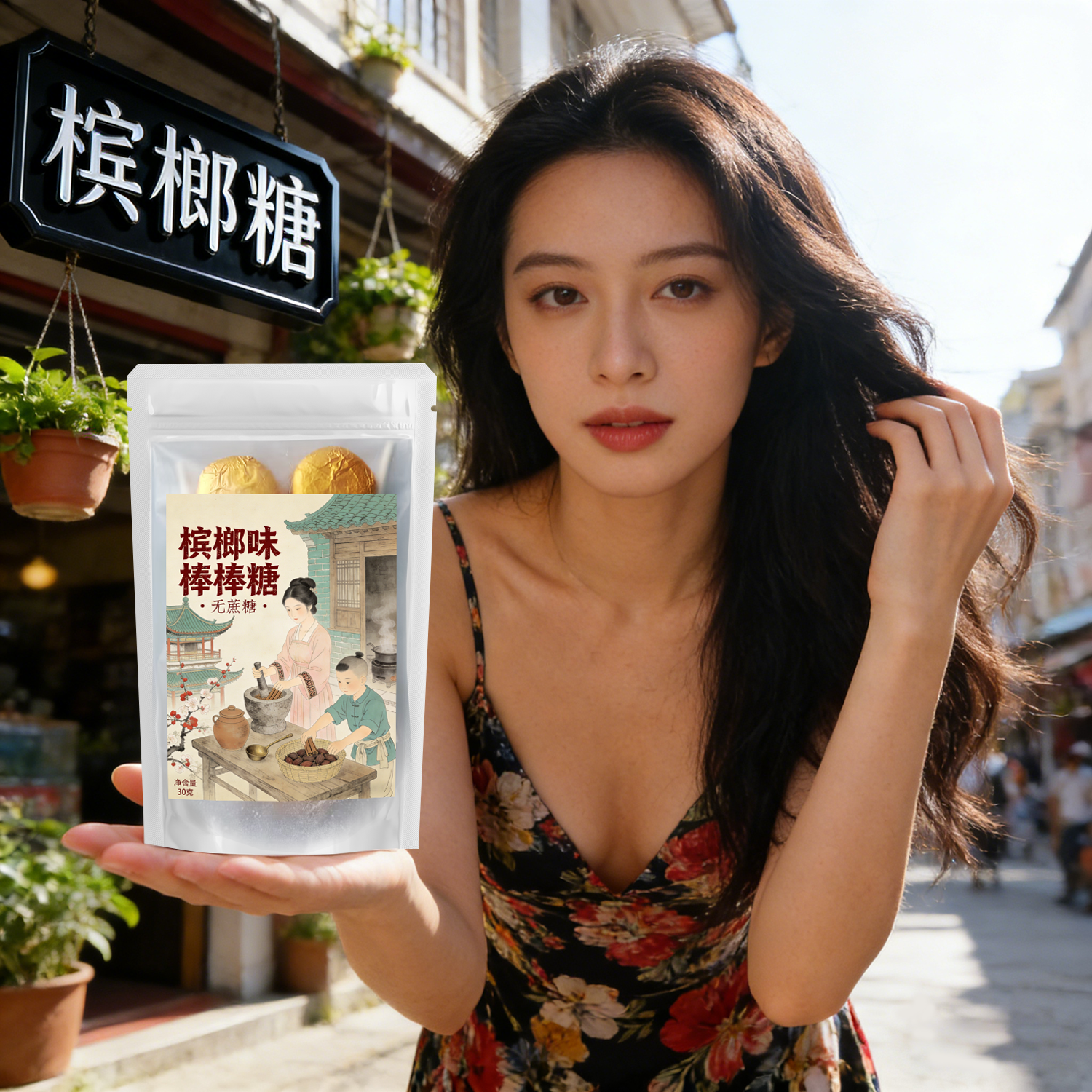 槟榔味棒棒糖无蔗糖槟榔糖新型桂油糖老式肉桂糖替代槟榔不伤口腔