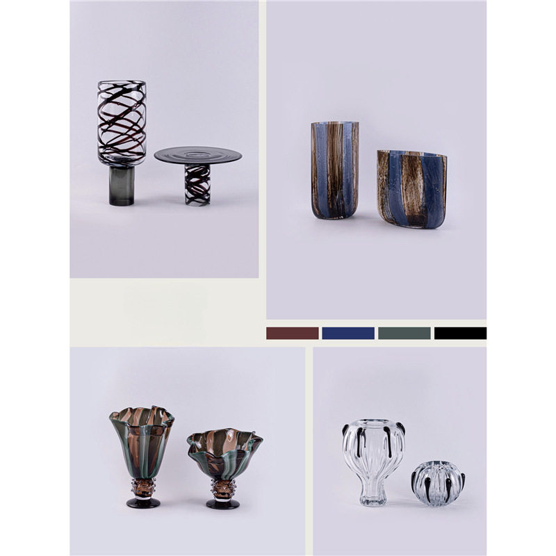 轻奢法式琉璃渐变色花瓶 客厅高级感网红玻璃花器餐桌艺术摆件,家居饰品,花瓶,淘宝优惠券,粉丝福利购,淘宝优惠卷