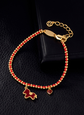 红色气质小马爱心手链