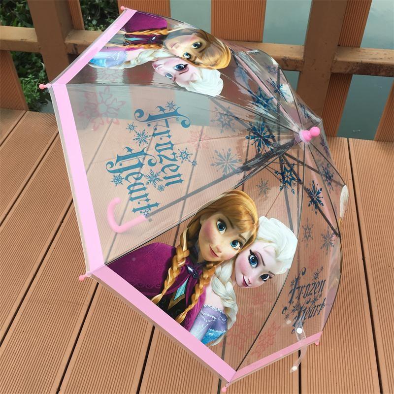 主冰奇缘雪雨伞明小002学生女孩透儿童卡通伞幼儿园爱莎长柄艾莎