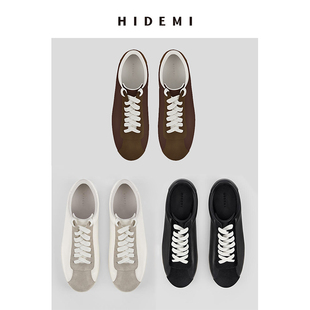 黑色 HIDEMI简约设计感小羊皮球鞋 sneaker 白色 棕色