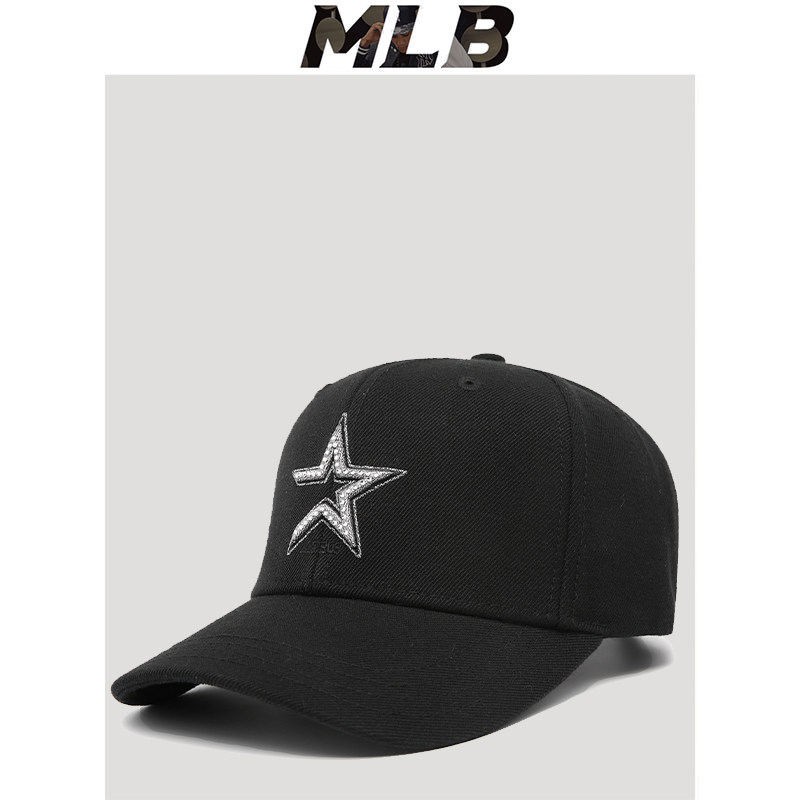 mlb帽子女款百搭专柜正品男潮牌镶钻五角星刺绣鸭舌帽休闲棒球帽