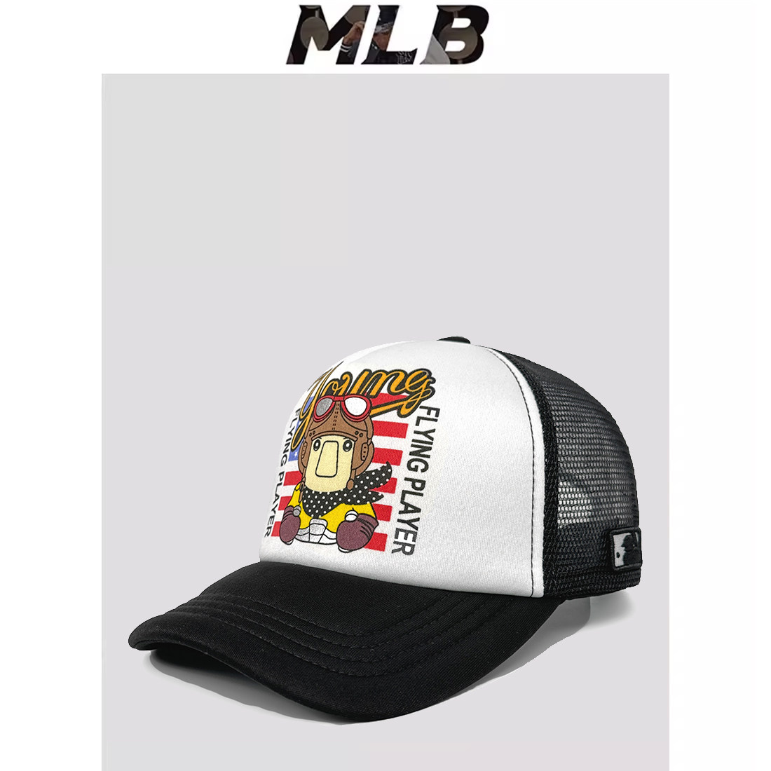 MLB棒球帽男女夏专柜正品洋基队网帽情侣鸭舌帽潮牌卡通印花帽子