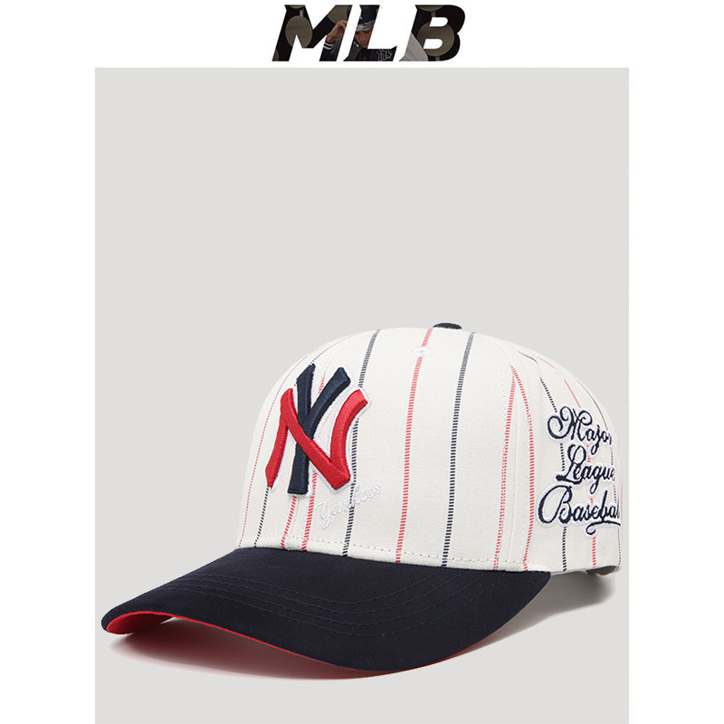 mlb帽子男潮新款情侣春夏女显脸小NY棒球帽红黑宽檐休闲la鸭舌帽
