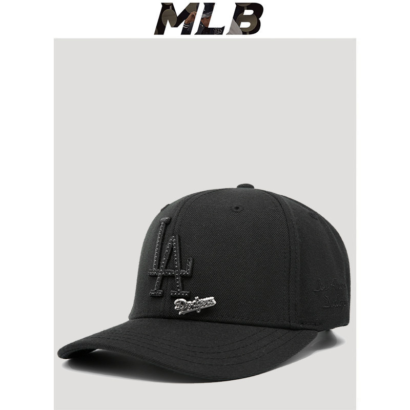MLB棒球帽女春夏黑色专柜正品镶钻金属挂件LA鸭舌帽情侣ins潮帽子